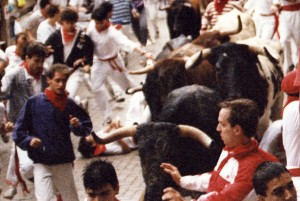 Manuel Marichalar corriendo el encierro - 1991